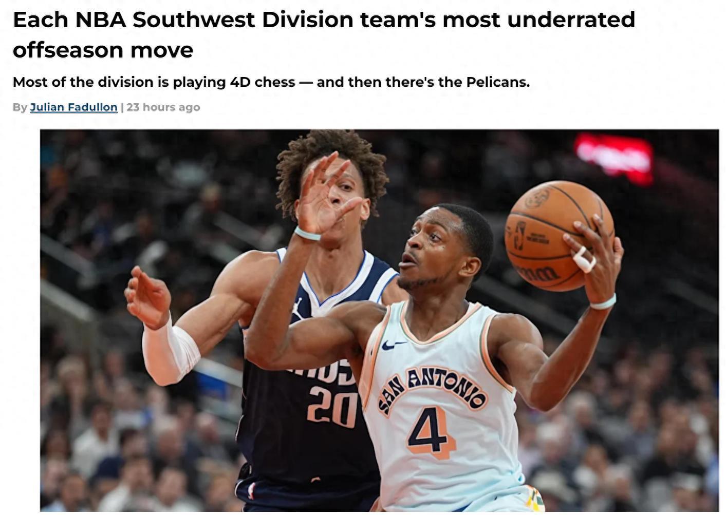 开云注册入口-火箭队8换1大赚！美媒晒西南赛区各队最被低估操作：灰熊1换7入选