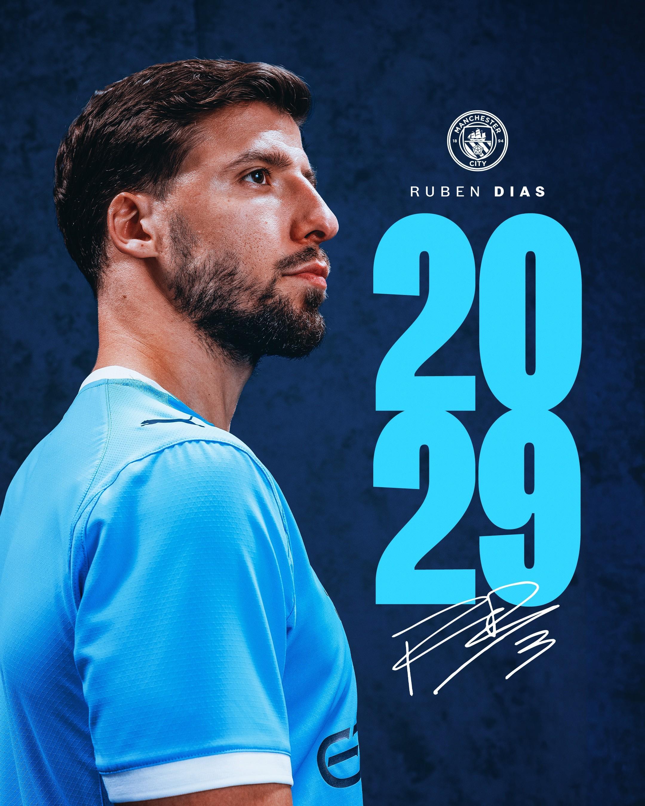 开云体育下载-官方：曼城与中卫鲁本-迪亚斯续约至2029年